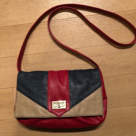 Retro look cross body color block handbag - Picture 1 of 5